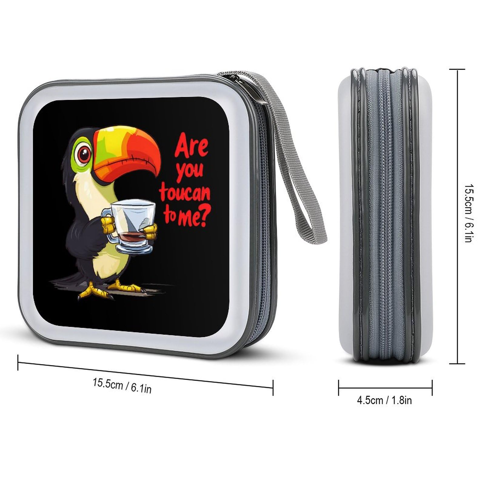 Toucan CD Case Portable DVD Holder Storage Organizer for Home Travel