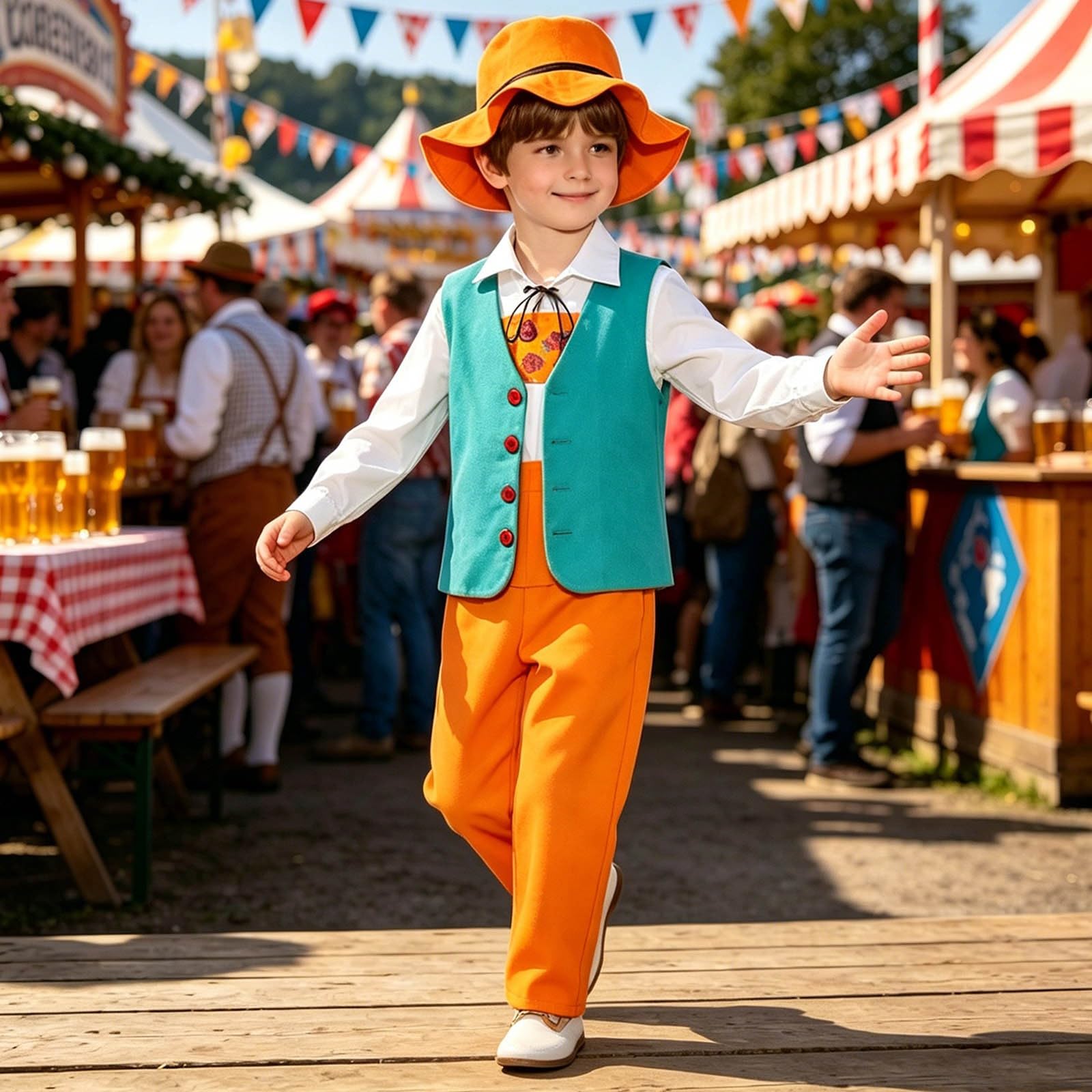 Generico Costume Bavarese Bambino Oktoberfest Bretelle