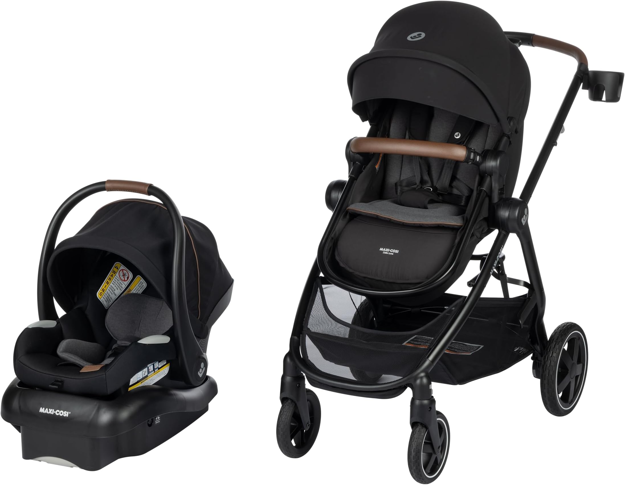 Maxi-Cosi Zelia™ Luxe 5-in-1 Modular Travel System for Baby, Car Seat and Stroller, Car Seat and Stroller Combo - Black