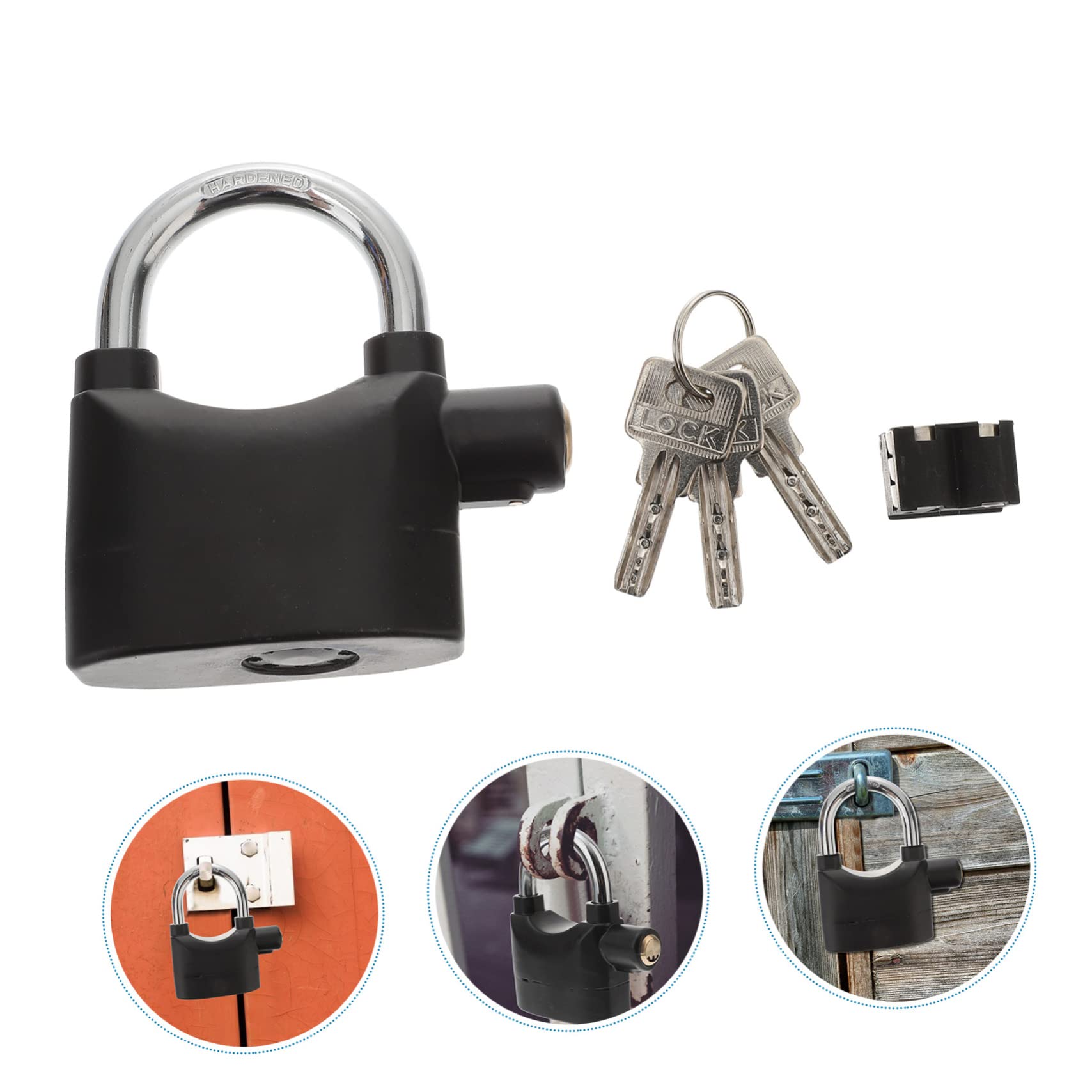 Candado de Alarma Antirrobo Aleación de Aluminio Negro