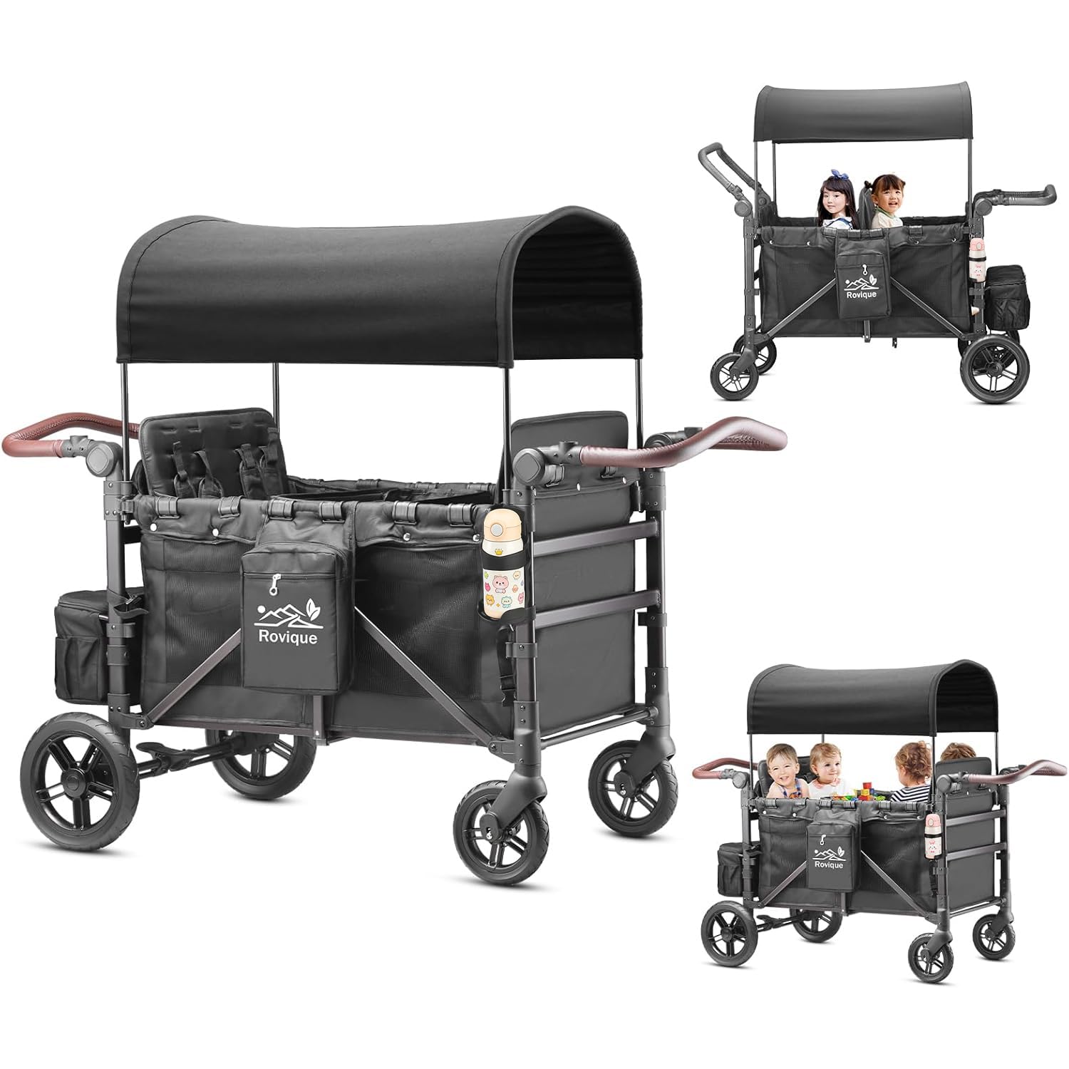Rovique Wagon Stroller in Black