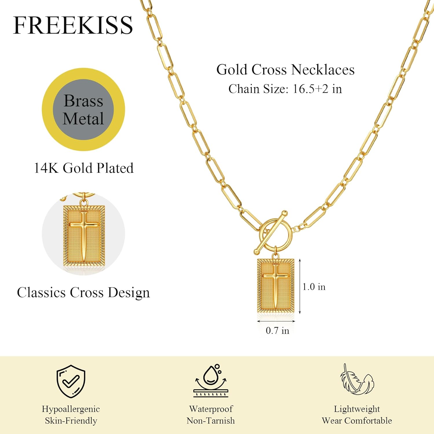 Freekiss Layered Necklaces for Women: 14K Gold/Sterling Silver Plated Chunky Necklace Paperclip Cuban Rope Adjustable Choker T-Bar Toggle Clasp Chunky Necklace for Women Trendy Jewelry Gifts - Image 4