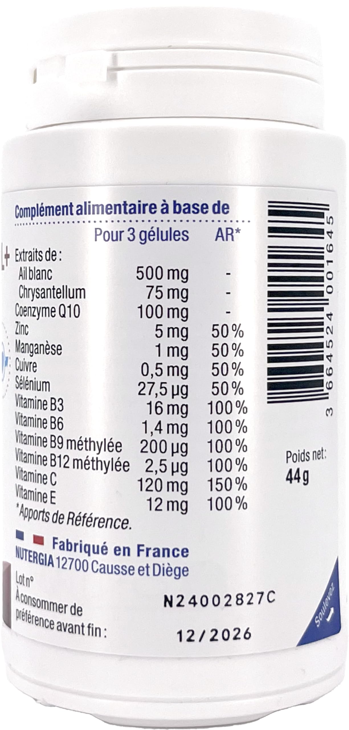 Nutergia - Gélules ErgySterol + (90 gélules)