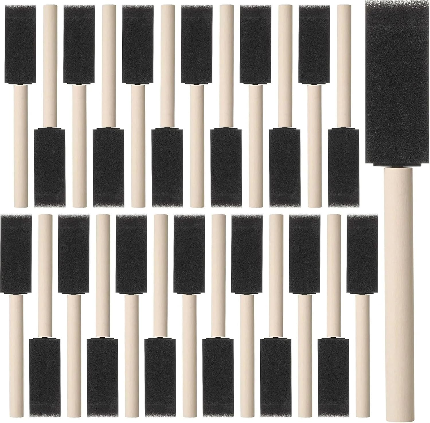 Foam Paint Brushes 80-Count Sponge Paint Brushes - Foam Applicators Ideal for Watercolor Art, Graffiti Designs & Crafts