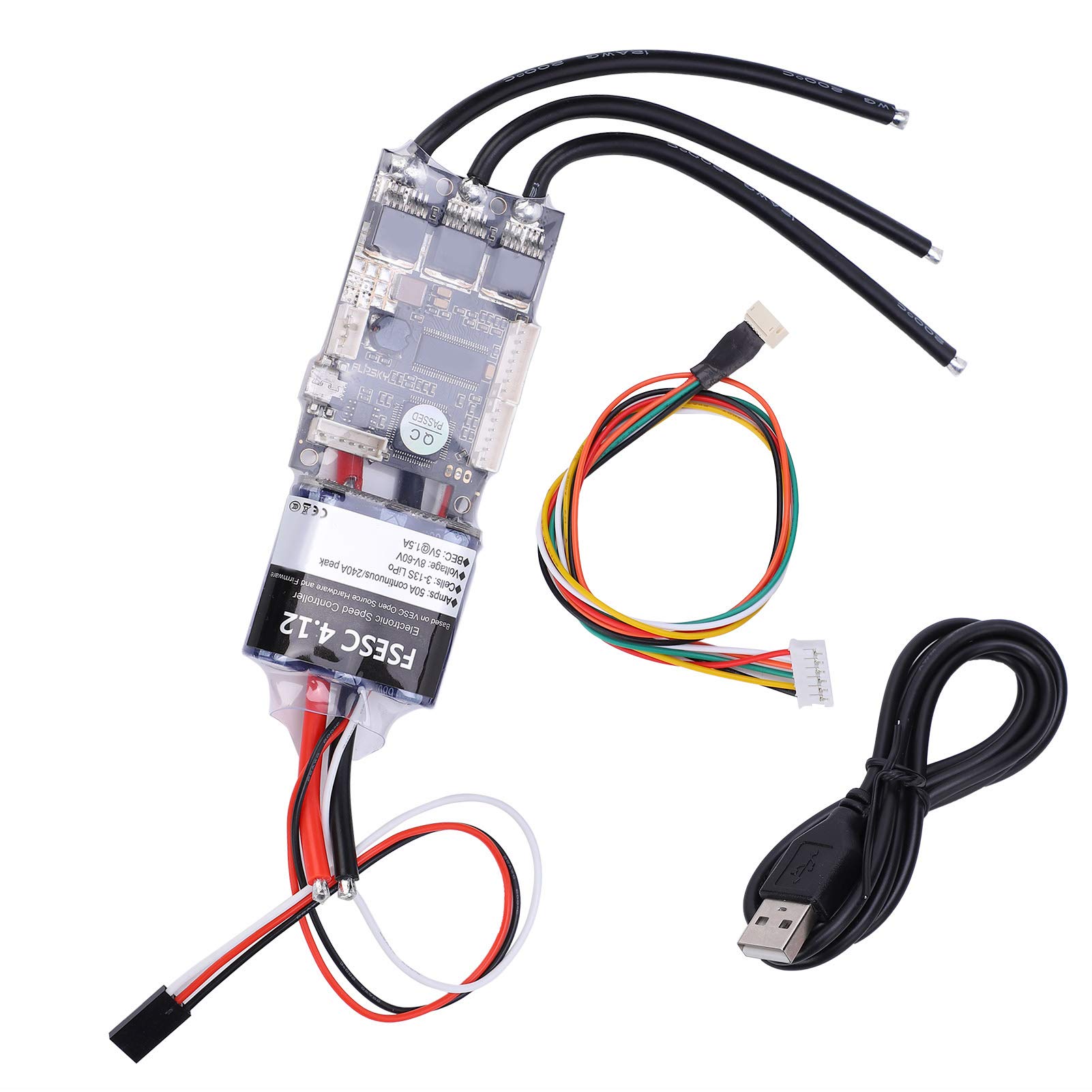 Elektroniczny Regulator Prędkości Zgodny z VESC 50A, Wysoki Prąd ESC, Aluminium Anodowane dla Majsterkowiczów, Elektrycznych Hulajnogów