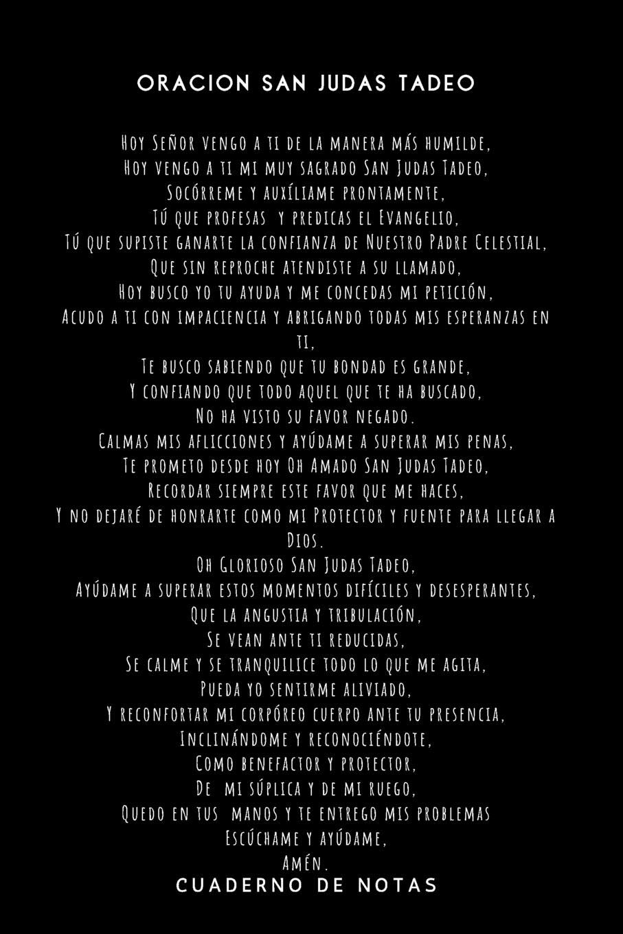Buy Cuaderno De Notas con Oración San Judas Tadeo Incluye la Oración