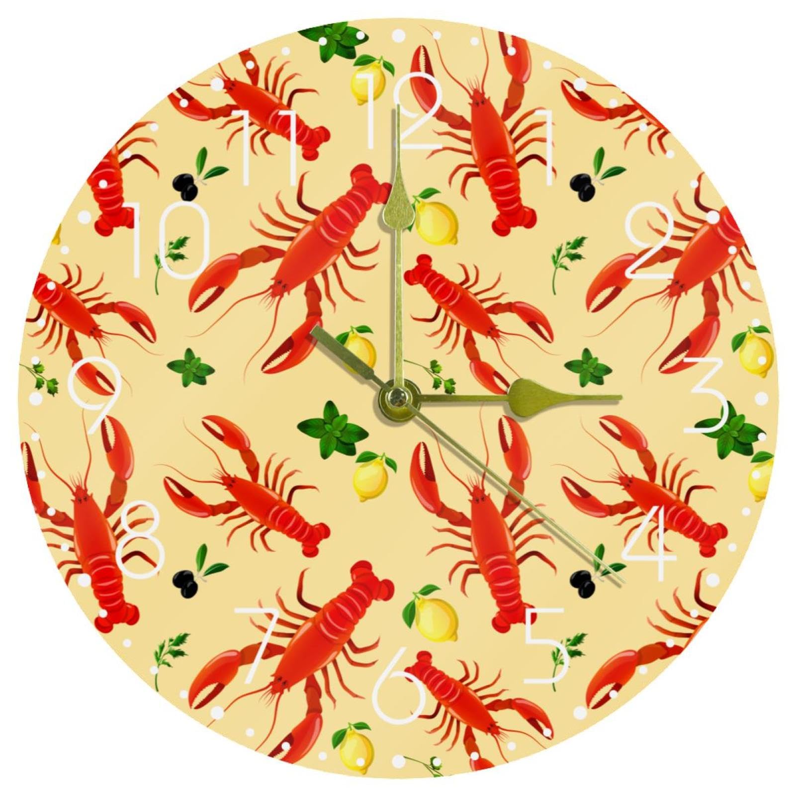 Horloge murale homard et fruits de mer pour décorer une cuisine ou un salon