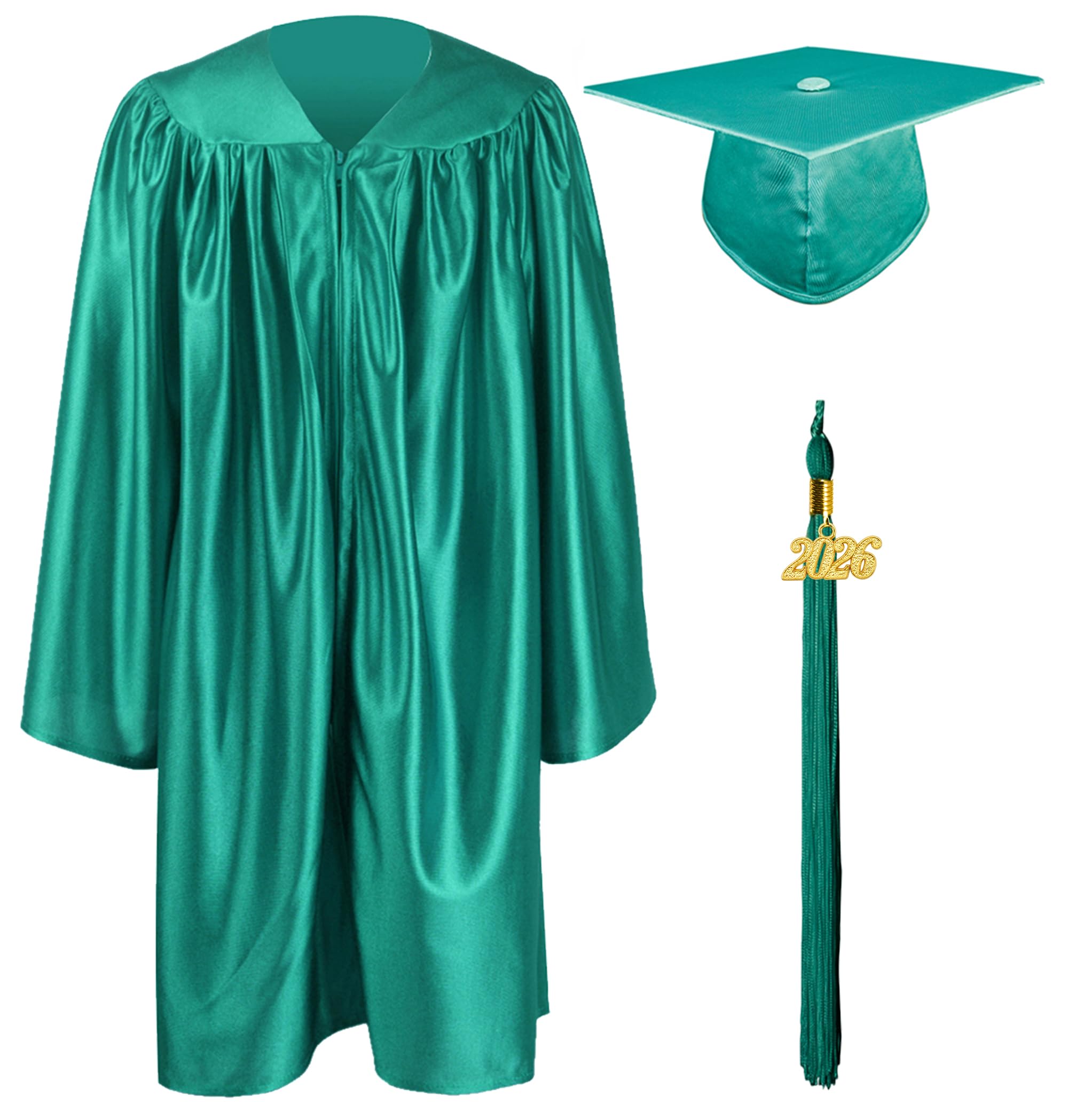 Graduationmall Emerald Preschool Children's Graduation Cap And Gown,2026 Shiny Nursery Graduation Outfit For Kids 27(107-114Cm)