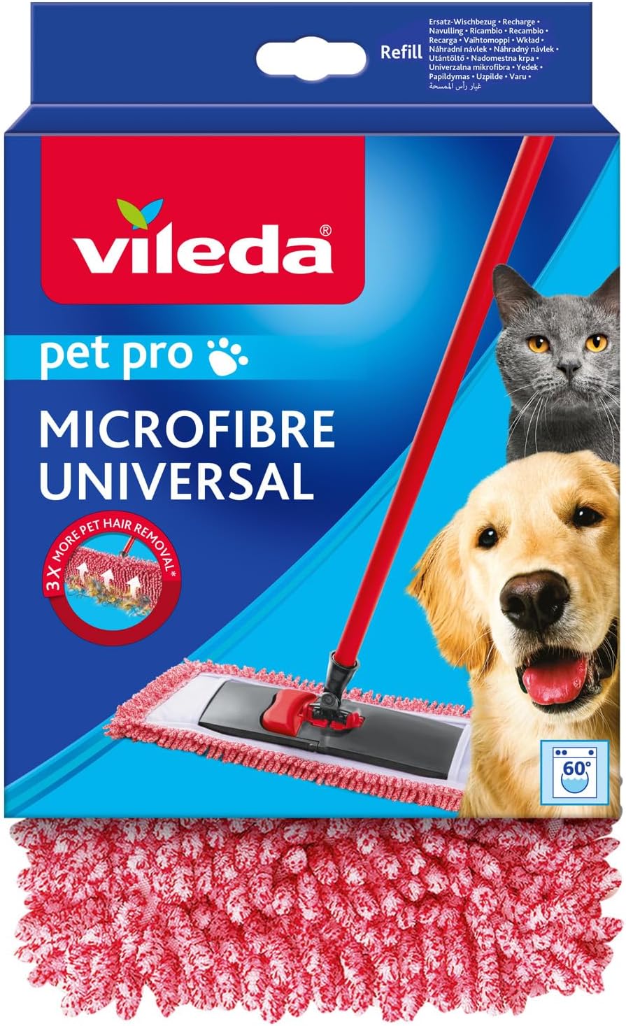 Pet Pro Microfibre Universal Flat Mop Refill For Wet & Dry Cleaning, Pad 47 X 15.5 Cm