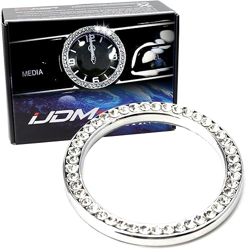 iJDMTOY Cristal plateado cromado interior tablero analógico decoración anillo embellecedor compatible con Mercedes W205 Clase C W213 Clase E X205