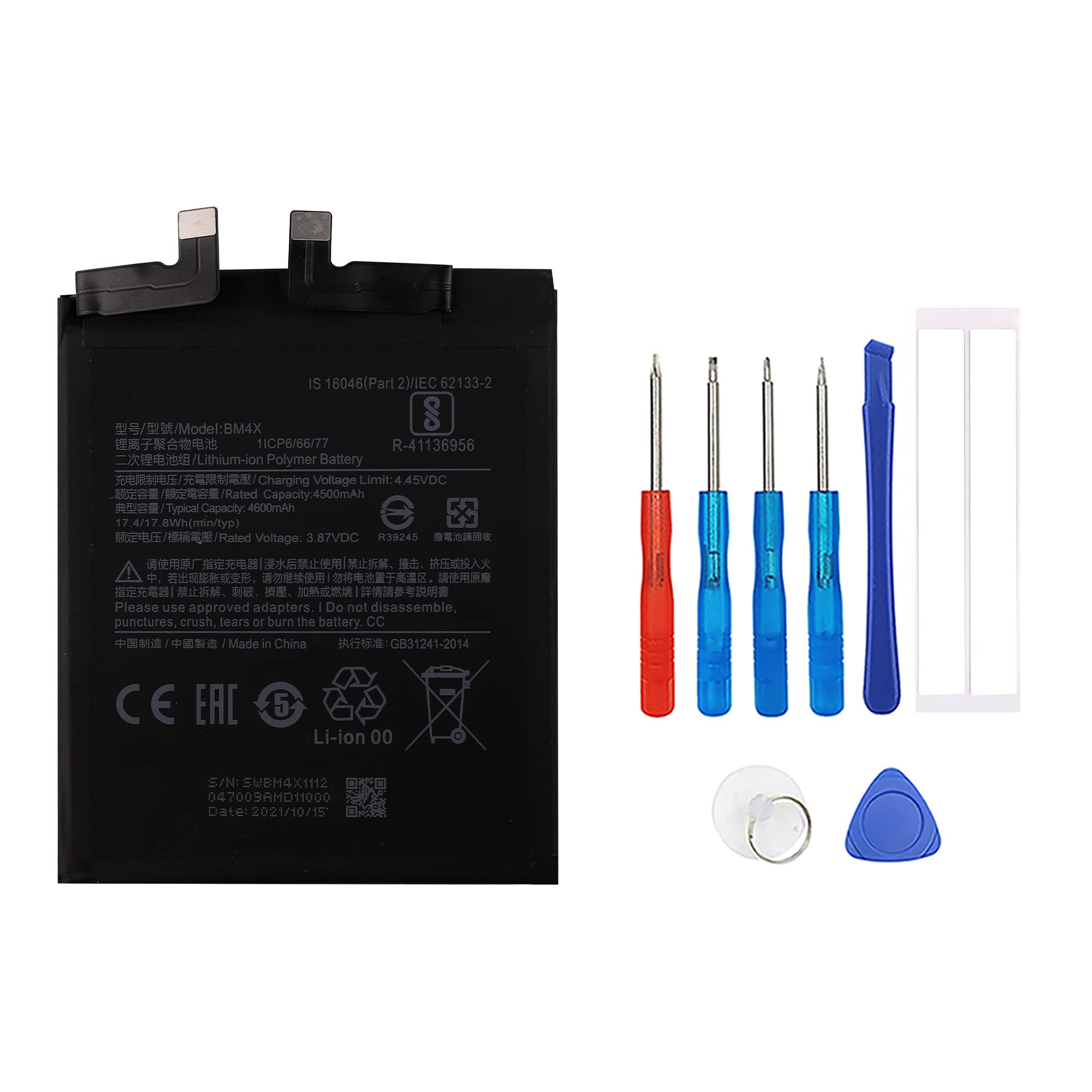 Replacement Battery BM4X Compatible with Mi 11 M2011K2C, M2011K2G Replacement Battery with Tool Kit