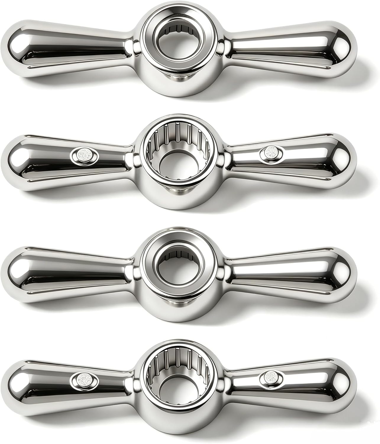 01-5095 Outside Faucet Handle, Metal Outside Faucet Hose Bibb Tee Handle, Suitable for Most External Hose Valves, 16 Spline Faucet Handle, 4 PCS