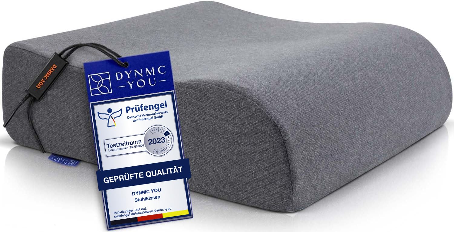 DYNMC you Cómodo Cojin Elevador Asiento Adulto - Funda Oeko-Tex - Cojin Coche Conductor Estable de 13cm de Grosor - Asiento de Espuma para Coche, Oficina, Silla Ruedas, Ayuda para levantarse Gris