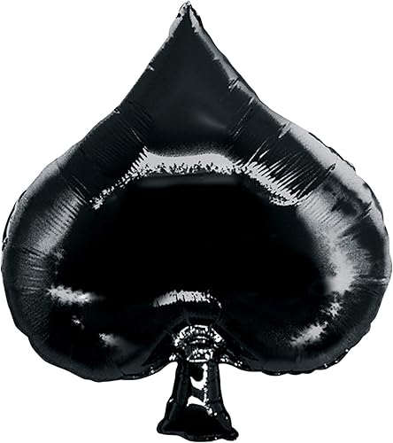 Betallic Black Gamble Casino Spade Mylar Globo grande, 35 pulgadas
