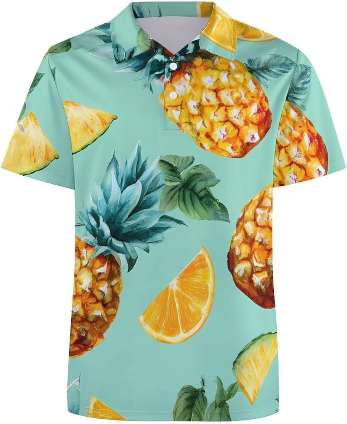 Pineapples Cut Fruit Golf Polo Shirts for Men Casual T Shirts 5X-Large
