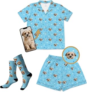 Cuddle Clones Customized Pet Pajamas, Short Sleeve | for Men & Women | Personalized Pajama Set Featuring Your Pet’s Face!