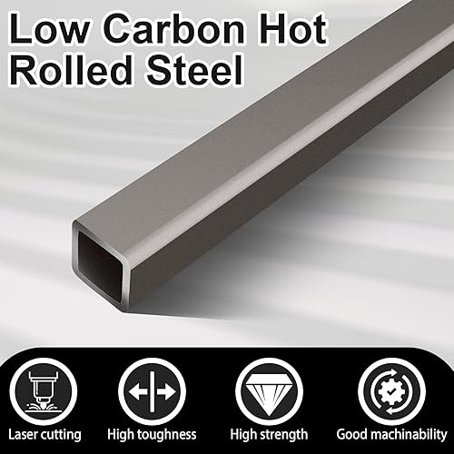 Miniatura 4 de Zonon Tubo cuadrado de acero laminado en caliente, 2 "x 2", grosor de pared de 14", tubo cuadrado de acero de 48 pulgadas de longitud para