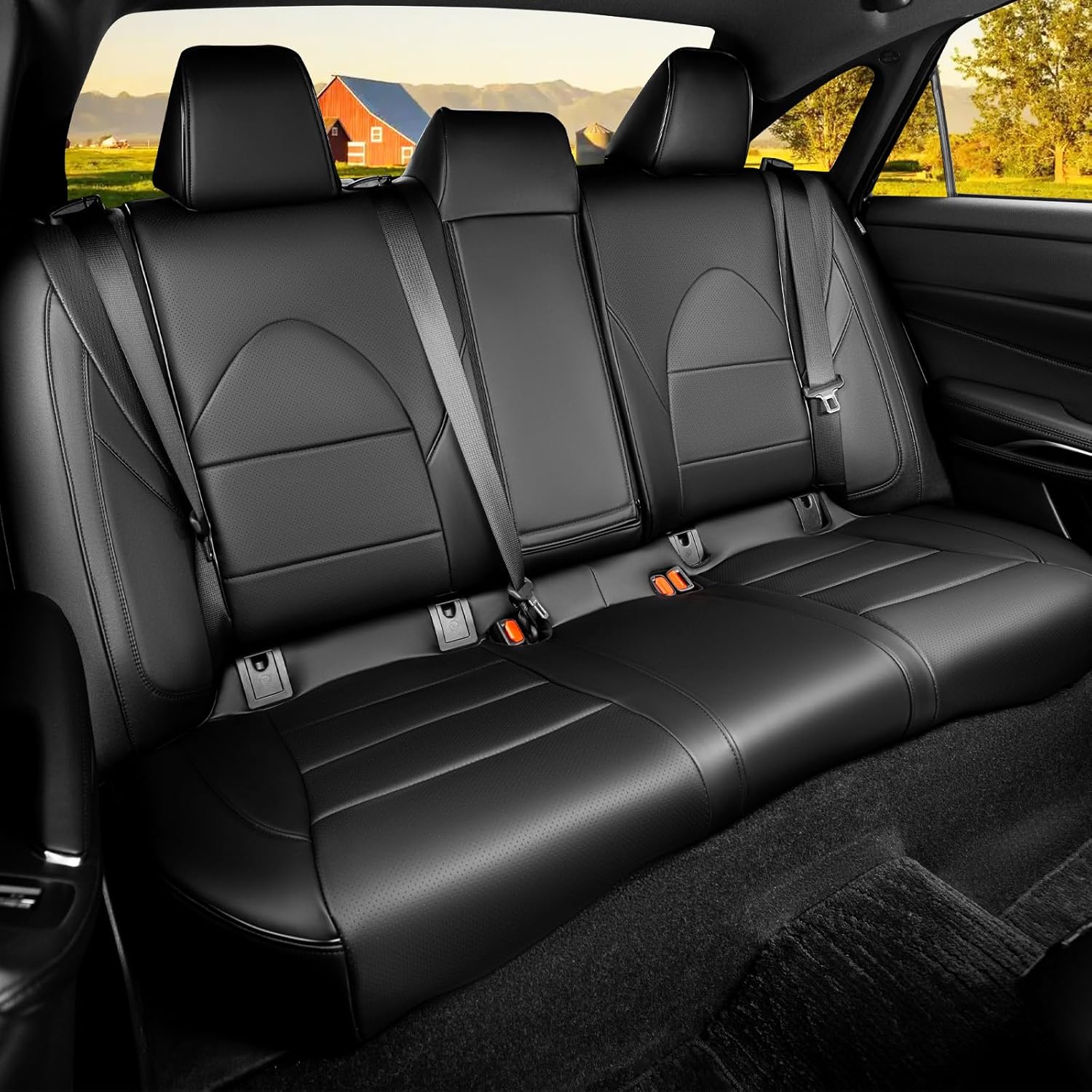 HKZ Custom Fit Camry Seat Covers for Toyota Camry 2018 2019 2020 2021 2022 2024 Hybrid XLE, Hybrid XSE & Avalon 2019-2022(Hybrid-Only)- 5-Seats Full Set,Leather-Black 2018-2024 Camry Hybrid XLE, Hybrid XSE Black