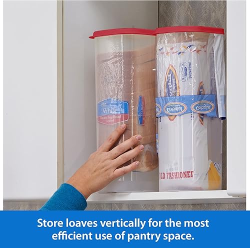 Miniatura 18 de Buddeez - Panera Bread Buddy, contenedor para guardar pan fresco, dispensador de plástico de pan de sándwich, tapa blanca, 1 unidad Blanco