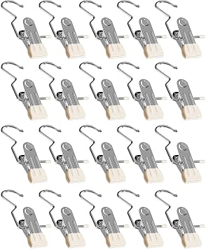 Multi-Functional Home Travel Clothes Rack. Space-Saving Hat, Clothes and Trousers Hanger Organizer for Travel, Portable 360 Rotating Stainless Steel Hook 20, White