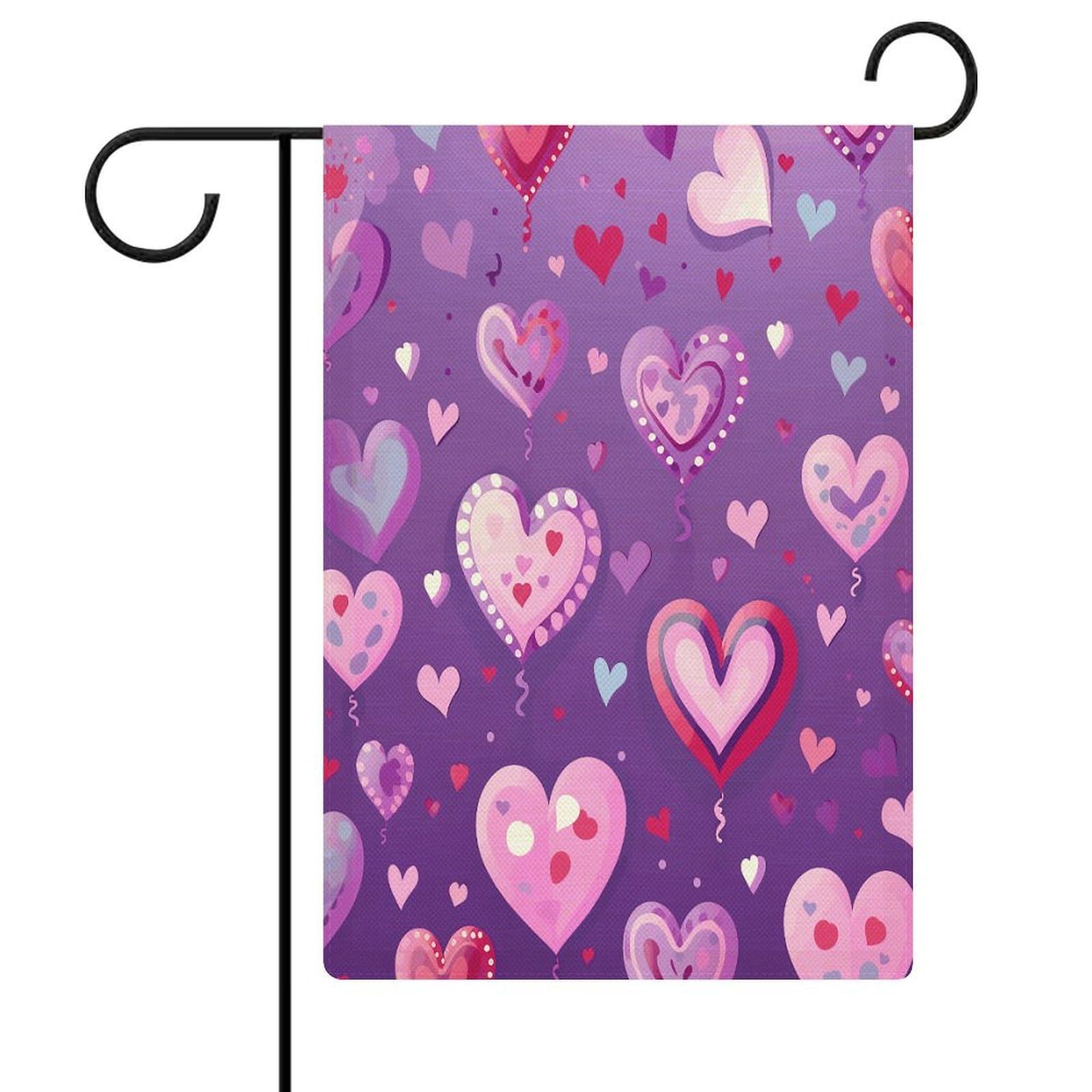 Bandera de jardín de verano morada fuerte y bandera versátil para patio exterior