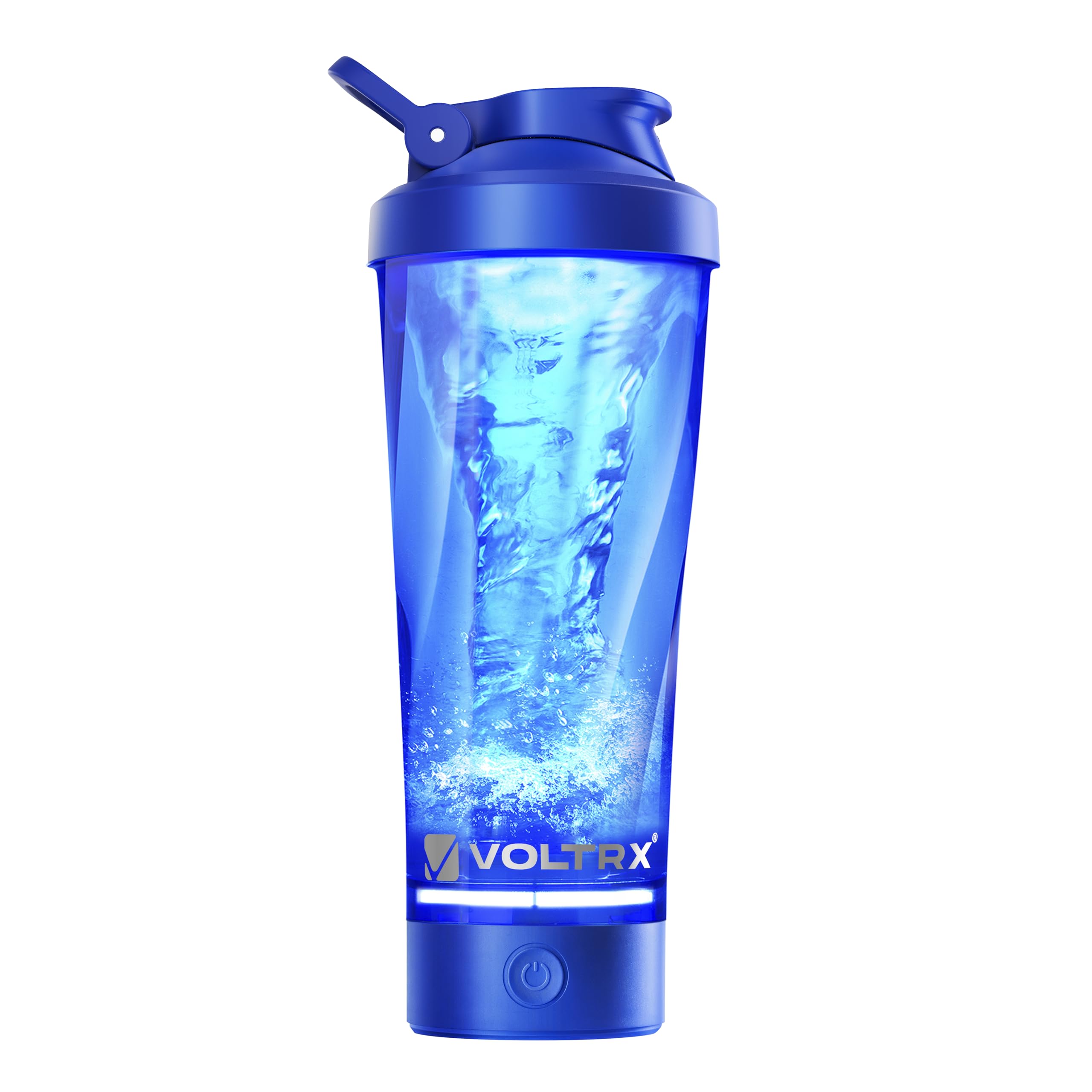 VOLTRX Premium Electric Protein Shaker Bottle, Made with Tritan - BPA Free - 600ml Vortex Portable Mixer Cup, USB C Rechargeable Shaker Cups for Protein Shakes (Blue).