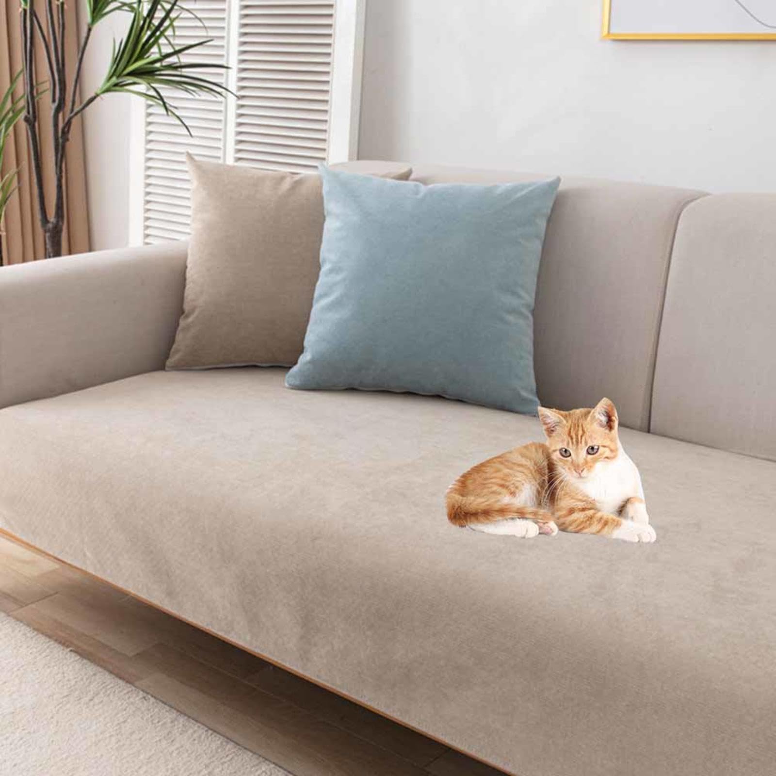 Racib Funny Fuzzy Corner Non Slip Velvet Sofa Slipcovers, Waterproof - L Shape & Rectangular 1-4 Seater, U-70x210cm