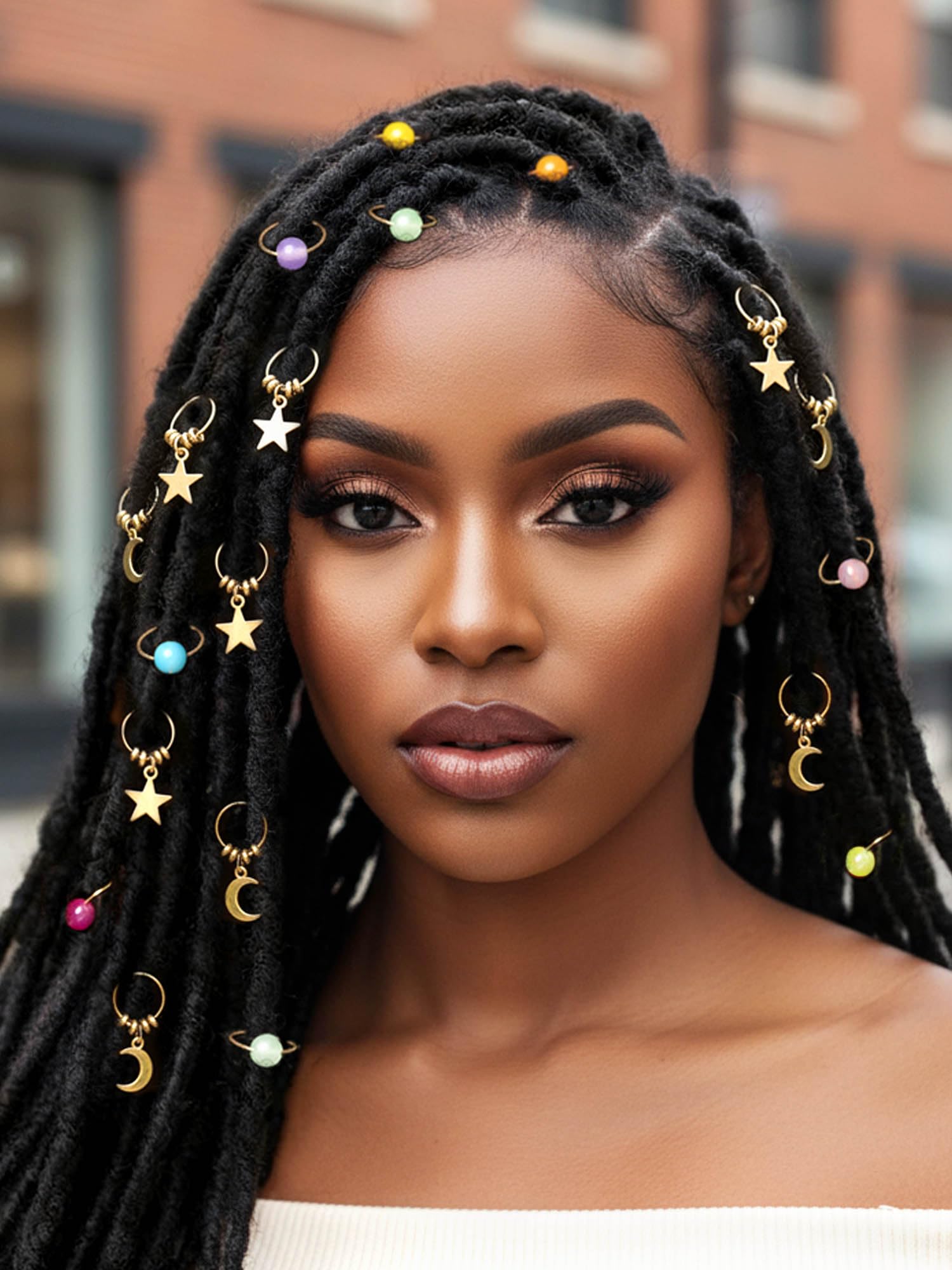 Formery Star Hair Charms Braids Gold Moon Braid Accessories