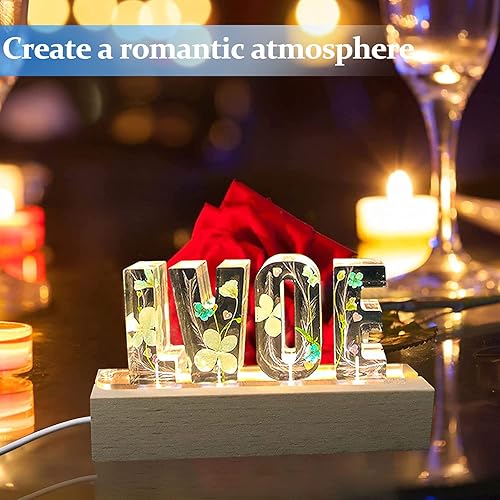 Miniatura 5 de Molde de resina, moldes de silicona 3D de letra grande LOVE para fundición de resina epoxi, moldes del alfabeto de silicona para resina para arte,