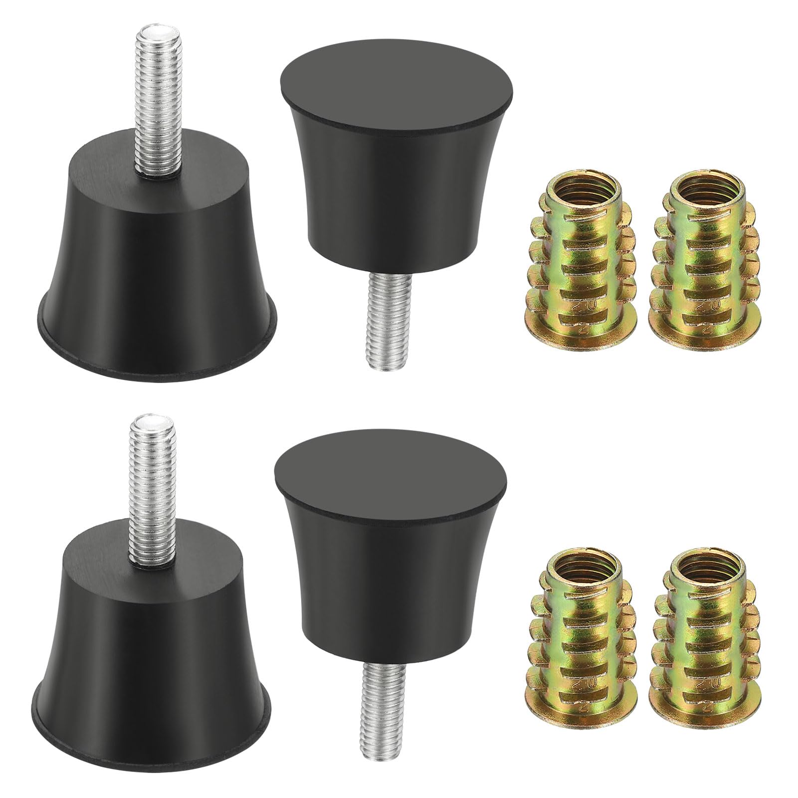 sourcing map 4Pcs M8 x 25mm Thread Adjustable Furniture Levelers, 40x55mm Furniture Leveling Feet Screws in Threaded Glide Leveling Floor Protector for Table Chair Cabinet Legs