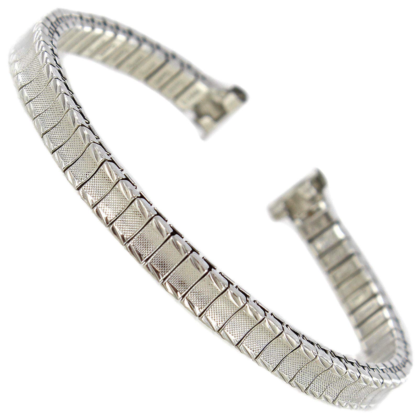 8mm Milano Silver Stainless Steel Twist-O-Flex Style Ladies Band 738/02Long