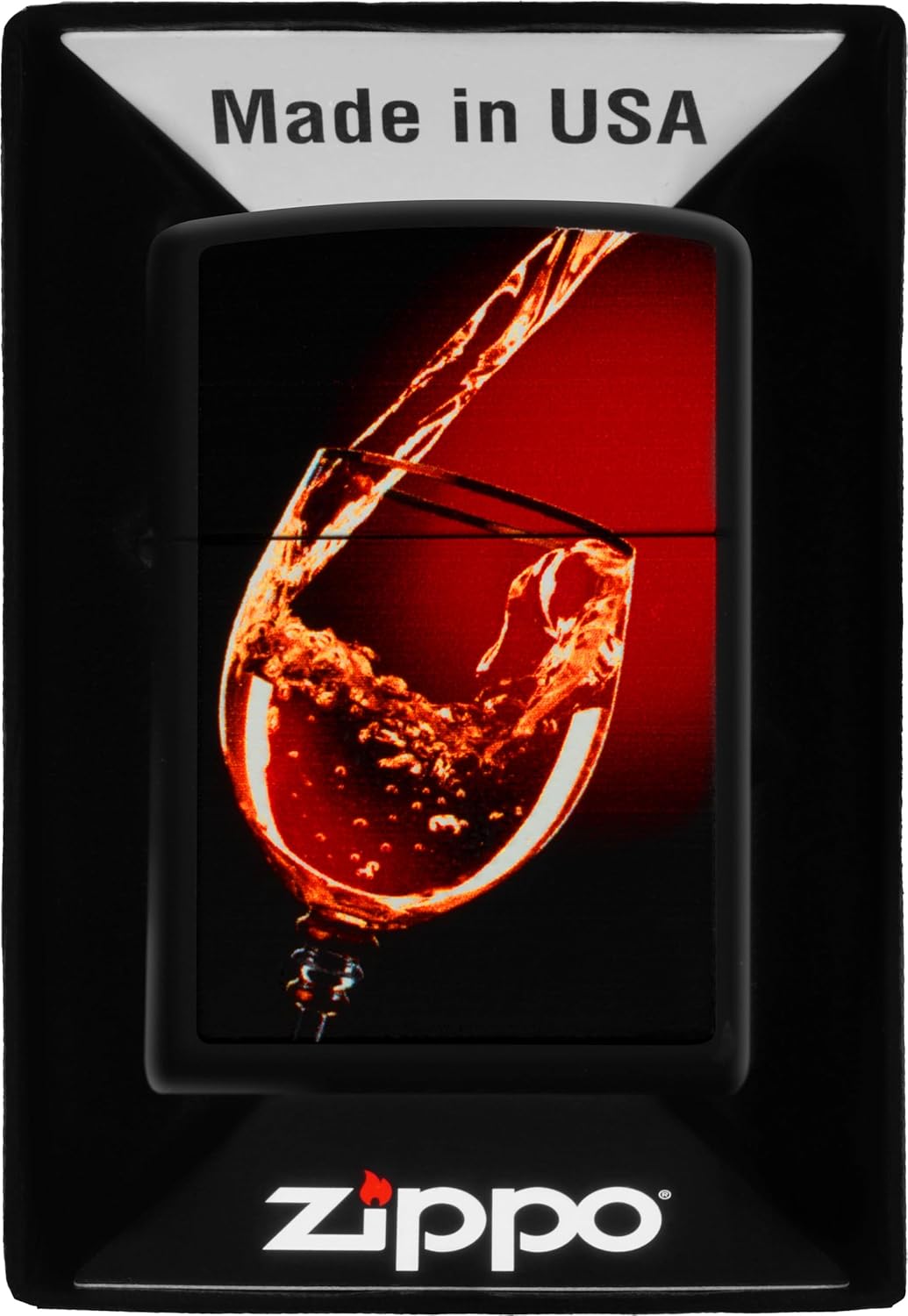 Zippo Glass Of Wine Black Matte Lighter