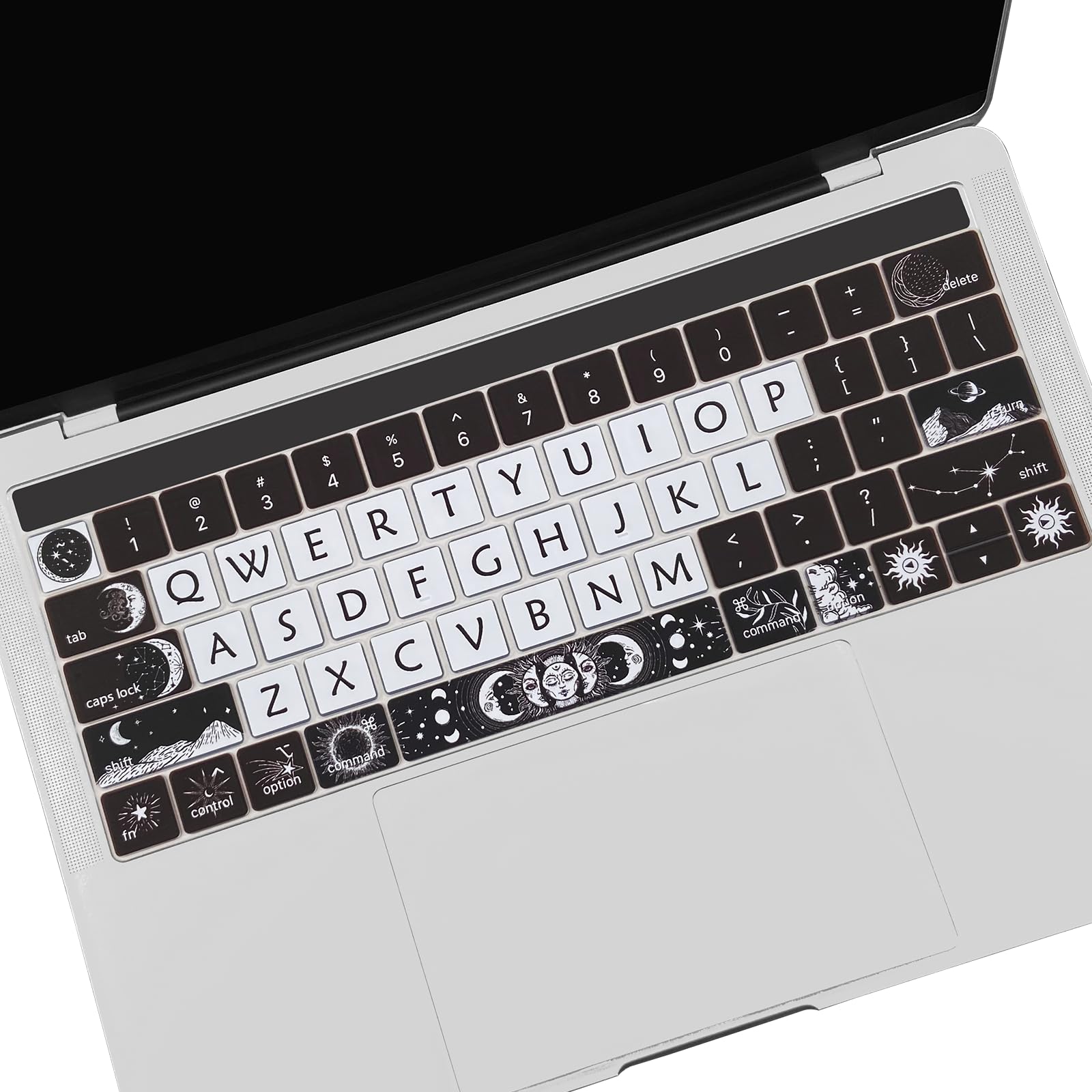 Housse de clavier mignonne MacBook Pro silicone soleil lune A1706 A2159 - 8