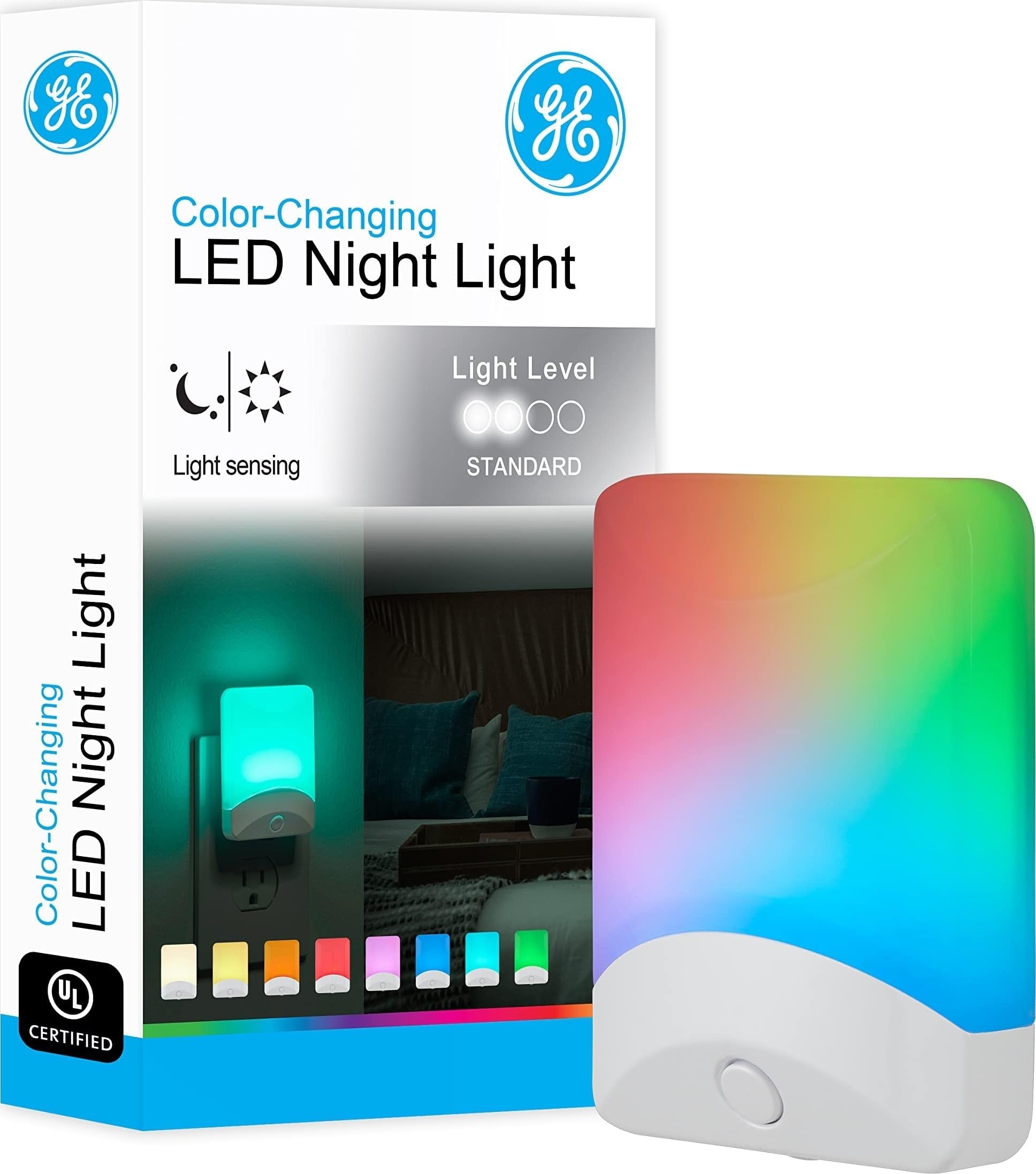 GE Plug in Color Changing Night Light with Dusk to Dawn Sensor