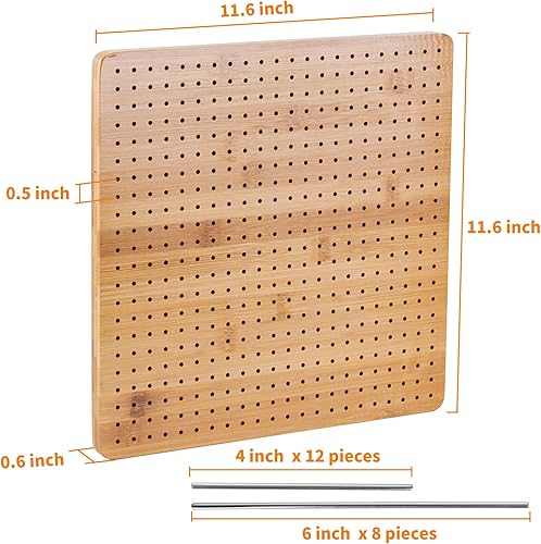 Miniatura 3 de Tabla de bloqueo de ganchillo, tabla de bloqueo de bambú de 11.6 pulgadas para tejer cuadrados de ganchillo y abuelita, tejido hecho a mano con 20
