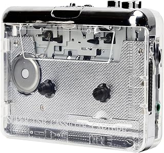 mewmewcat TON010 Cassete portátil para MP3 Player Mini USB Tape Player Conversor de MP3 com 3.5mm AUX Input Software CD Captura de Cassete Leitor de Música de Áudio Compatível com PC Laptop,Leitor de
