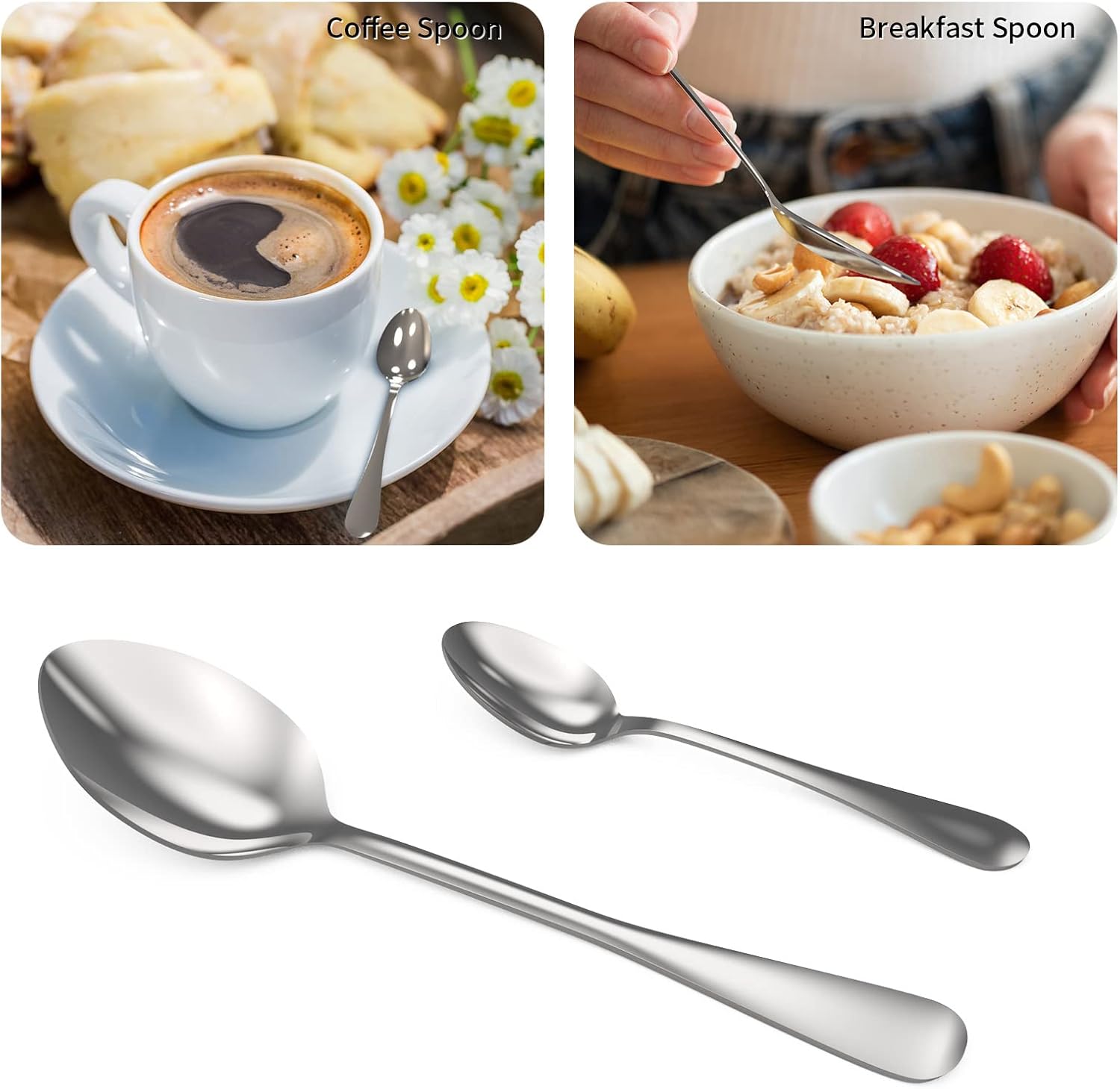 Reusable Utensils Set 12 Piece Portable Travel Flatware Sets, Mirror Polished Silverware Stainless Steel Cutlery Set for Kitchen Restaurant Hotel