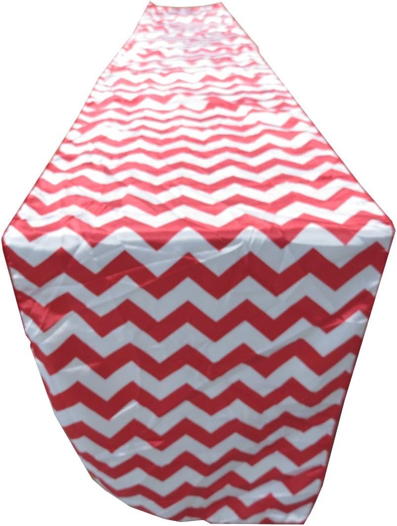 ArtOFabric Satin Charmeuse Red and White Chavron Print Table Runner. 13" X 70" Inch