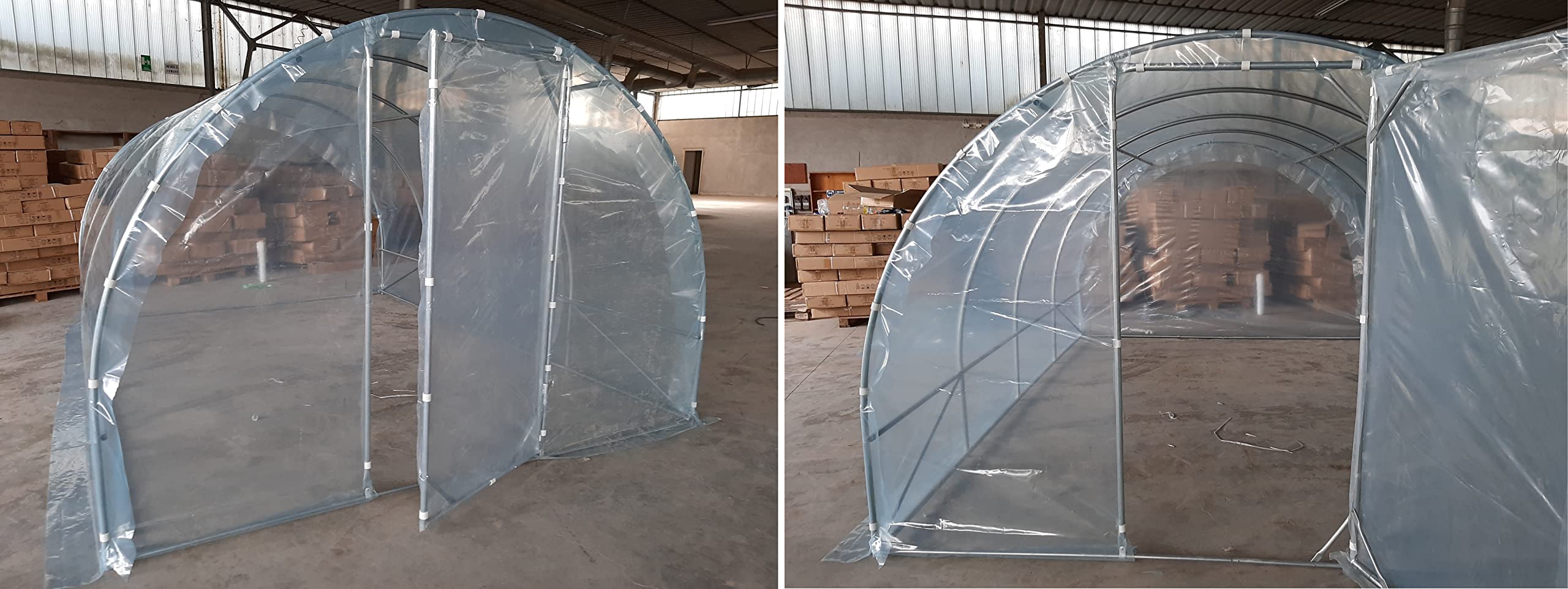 Invernadero Tunnel 3 x 4 m con lona PVC 150 MC Made in Italy con puerta frontal huerto jardín plantas vivero invernaderos botánicos