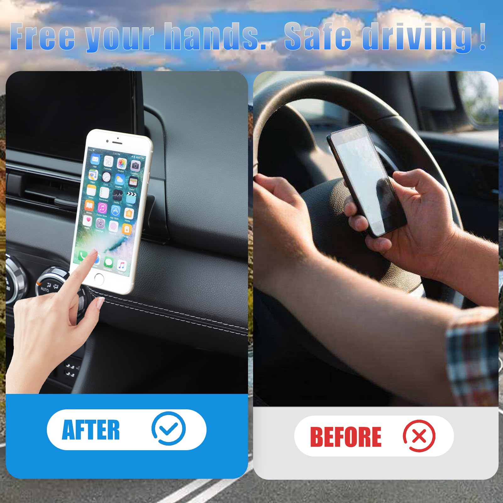 HAPPYHORSE Supporto per telefono da auto compatibile con Mazda MX-5 ND 2016-2024, supporto per telefono cellulare con controllo centrale per bocchetta dell'aria (stile E)