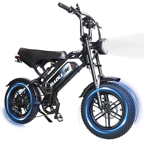 F2 Electric Bike for Adults Peak 2000W 35MPH 48V13AH E-Bike 40Miles Electric Motorcycle 16" ×4.0 Fat Tire Electric Dirt Bike for Snow Mountain Commuter Red Black