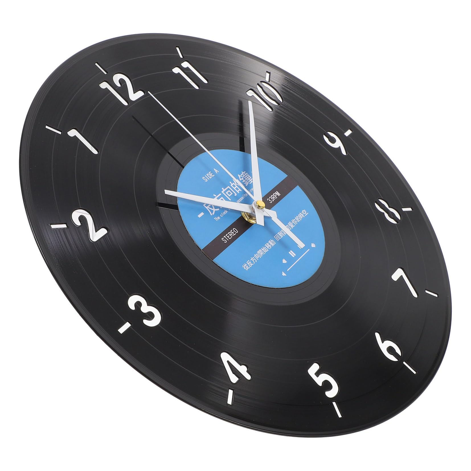 Horloge murale vinyle inversée Toyvian silencieuse sans bruit