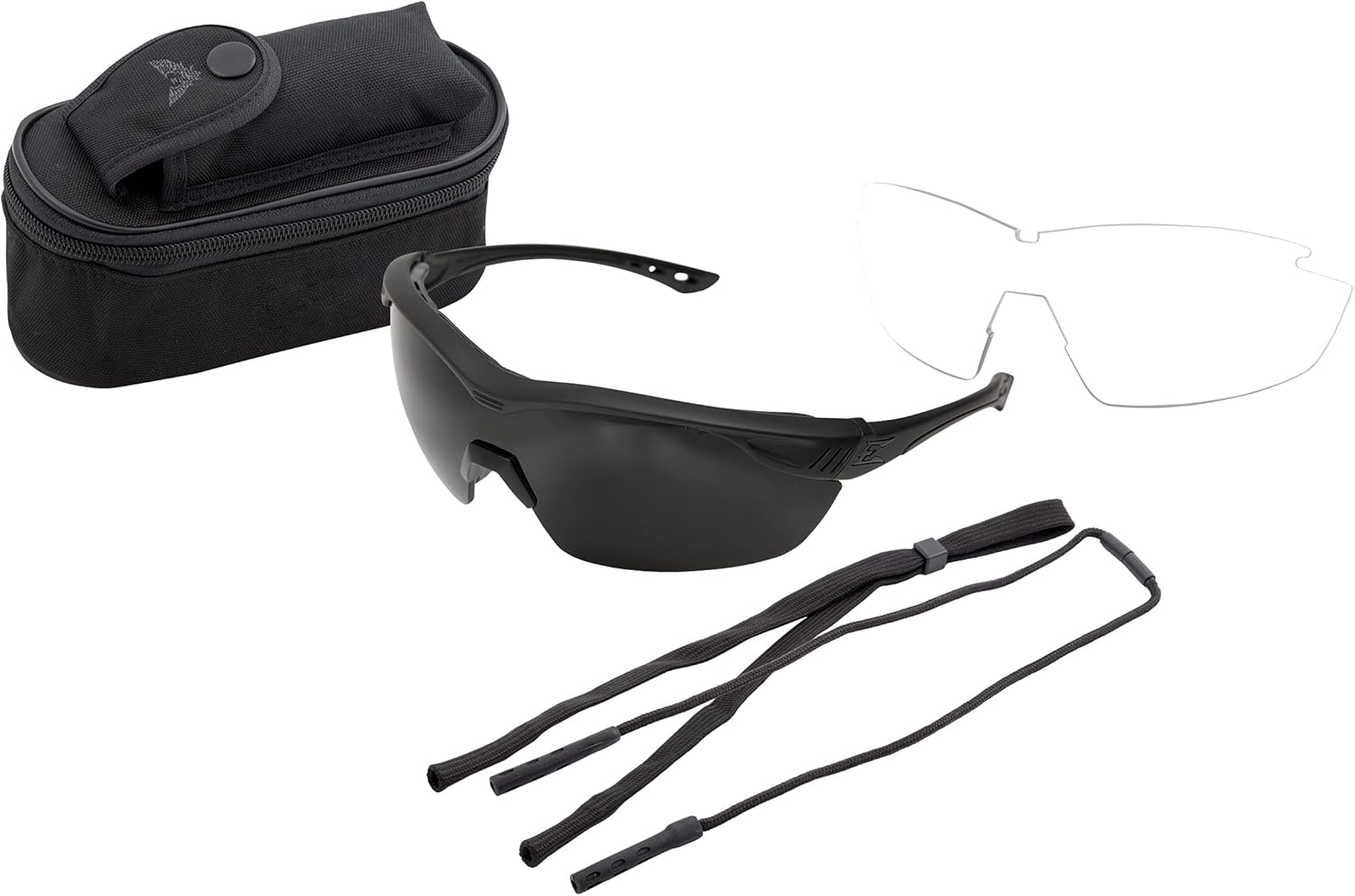 EDGE Eyewear HO2K-1 Overlord 2 Lenses Kit – Soft-Touch Matte Black Frame/Clear Vapor Shield, G-15 Vapor Shield Lenses