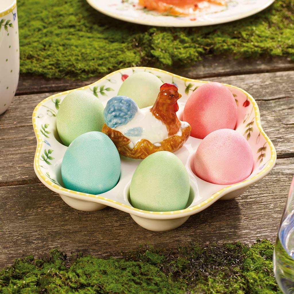 Villeroy & Boch - Spring Awakening Piatto Speciale Giallo,Verde, Adatto per Microonde, Piatto Uova, Pasqua, Porcellana Premium