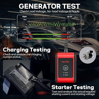 Autel MaxiBAS BT506 Car Battery Tester, Lite of BT508/BT608 Analyzer, 6v 12v 100-2000 CCA, Adaptive Conductance, Cranking Charging System Test, Work w/Autel Scanners & iOS/Android, Free Updates