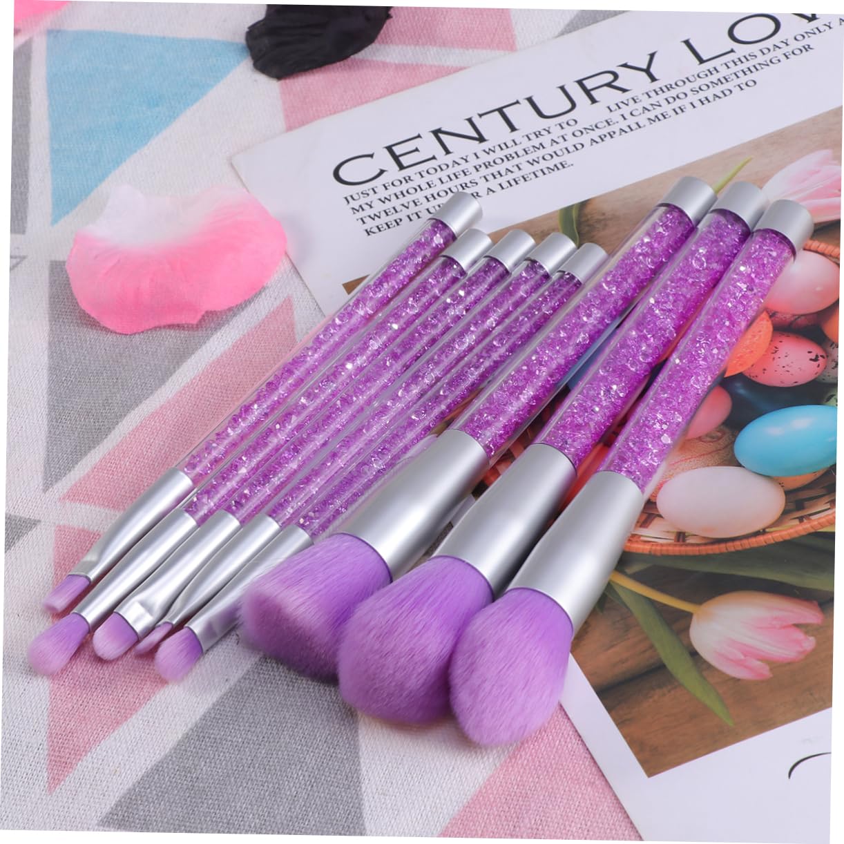MAGICLULU 16 Stücke Make-up Pinsel Mit Strass Griff Frauen Schönheit Make-up-tool Kit Natürlichen Look Für