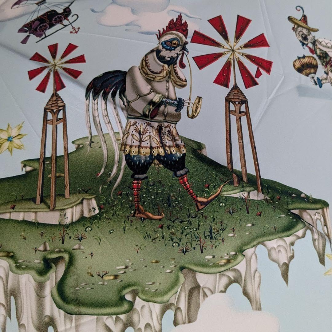 クラウス ハーパニエミ 絵画のような折りたたみ雨傘 水色 クーポン対象