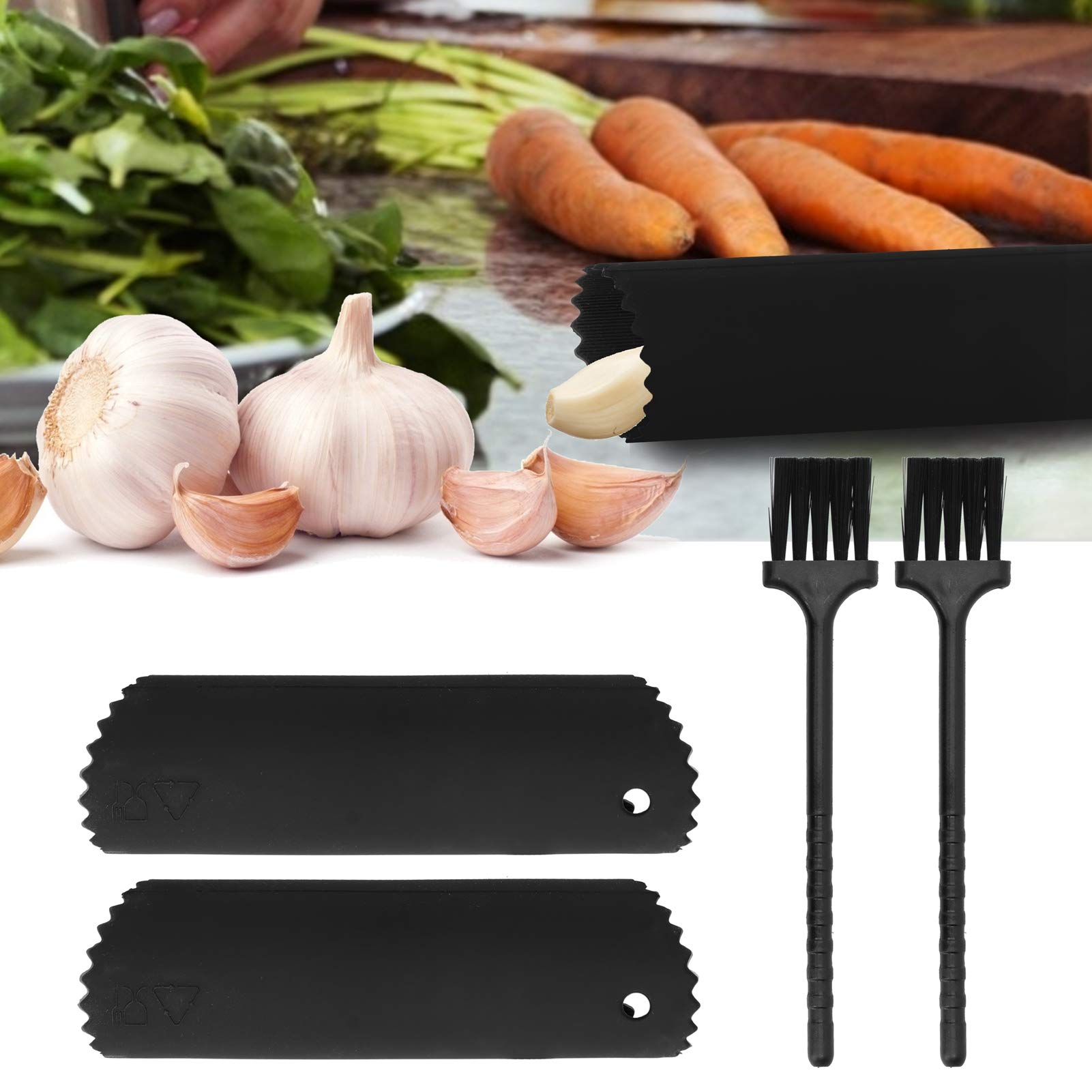 Garlic Peeler Silicone Tube Roller Effortless Peeling with Brush Silicone Garlic Roller Peeling Tube Rollers Skin Remover
