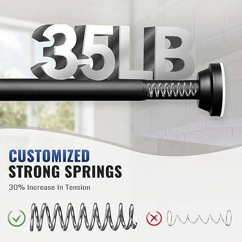 Miniatura 2 de Barra de cortina de ducha sin taladrar barras de cortina de ducha de tensión ajustable