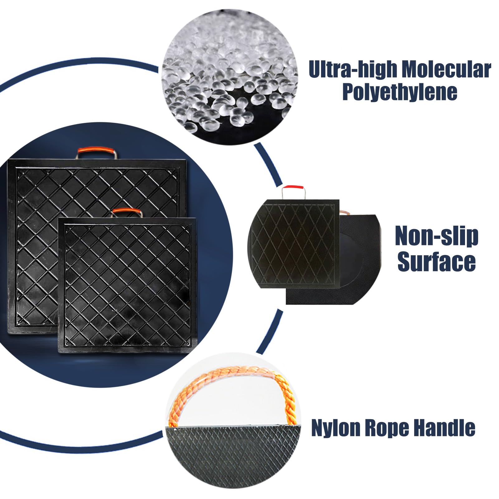 Supporti Stabilizzatori Per Gru E Camper | Impilabili | Fino A 45 Tonnellate | Polietilene Ad Alta Densità | Nero - Foto 2